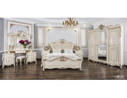 Спальня Джоконда 160 с 3-дверным шкафом, крем глянец