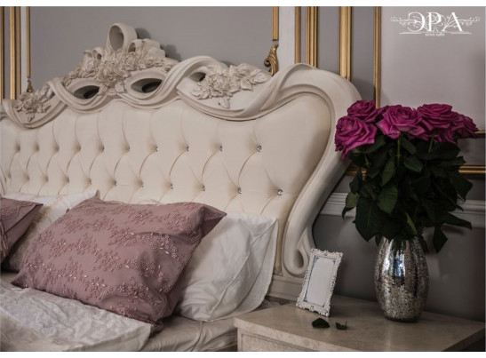 Кровать Афина 180х200 см крем-корень глянец