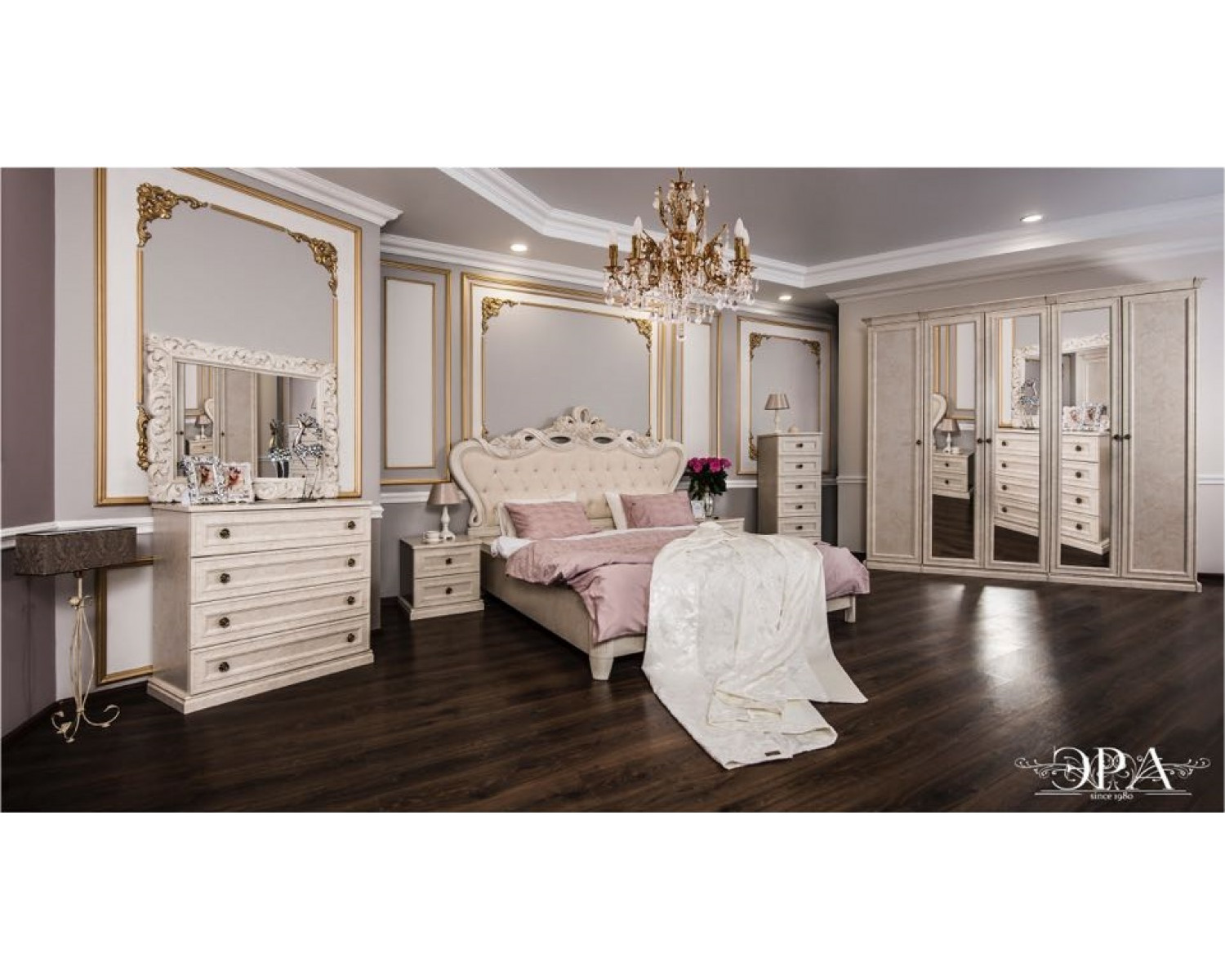 Кровать Афина 180х200 см крем-корень глянец