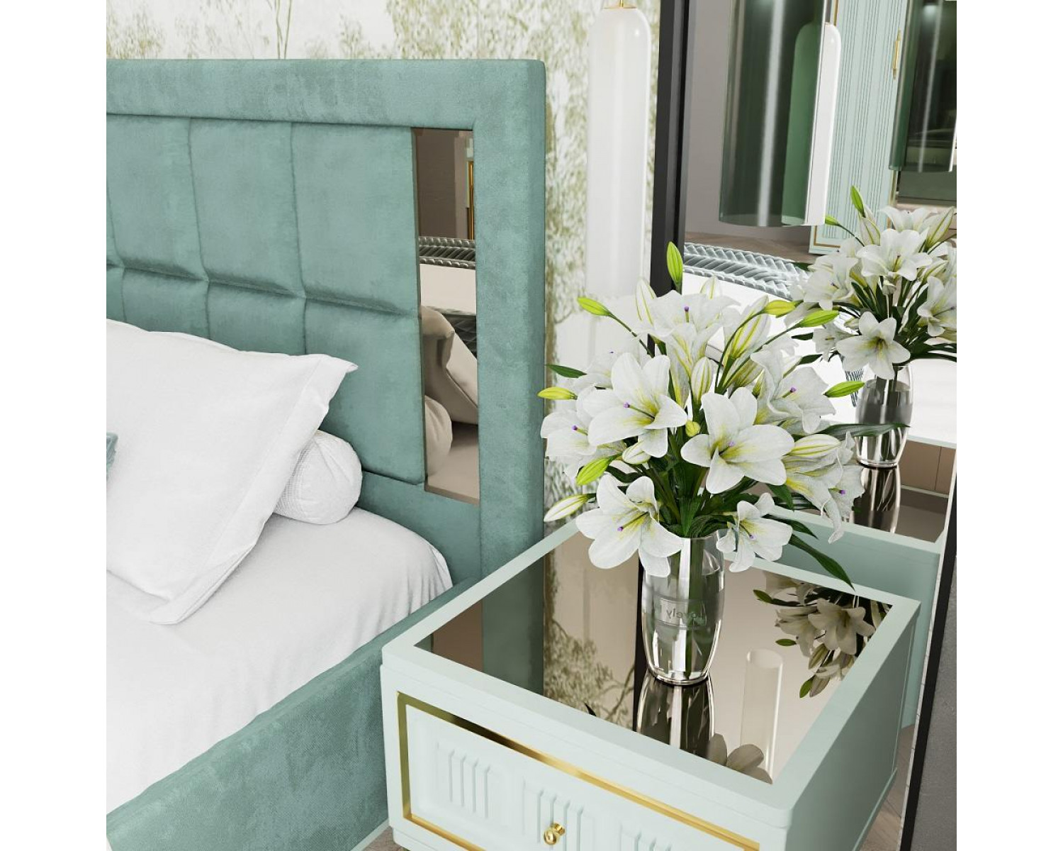 Спальня Замира 4-ств оливковый