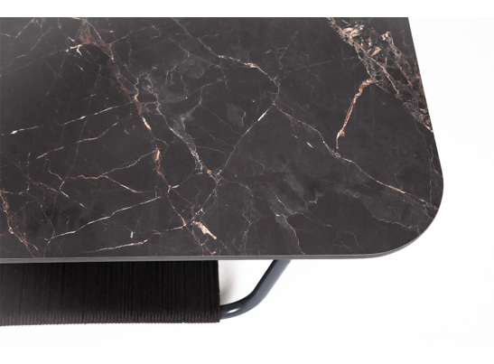 "Гранада" журнальный стол 100х65 см из HPL, цвет "черный мрамор"
