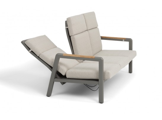 "Бари" диван 3-местный, каркас алюминий, цвет светло-серый