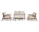 "Андорра" лаунж-зона 4-местная плетеная из роупа, цвет светло-бежевый, каркас под дерево