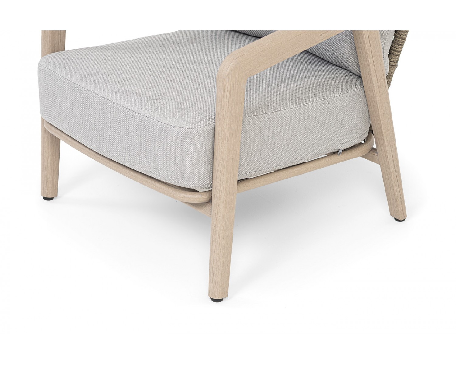 "Брюссель" кресло из искусстенного ротанга, цвет серый, каркас под дерево (холодно-бежевый)