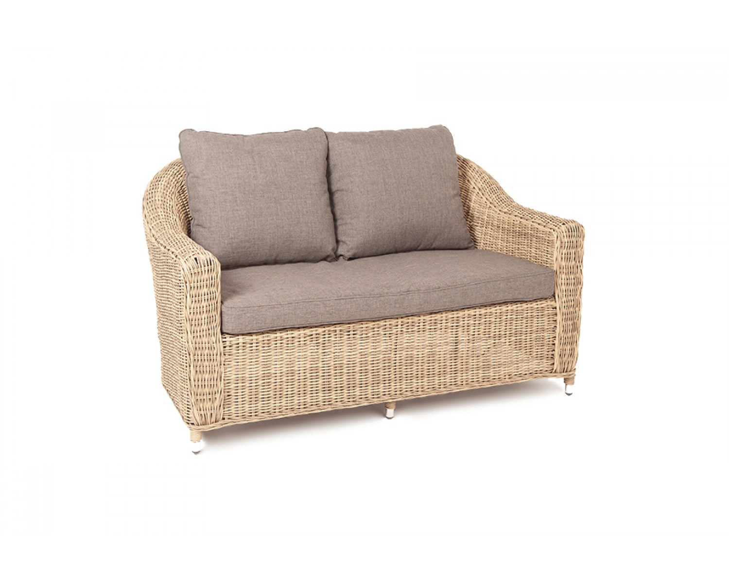 "Кон Панна" диван из искусственного ротанга двухместный, цвет соломенный