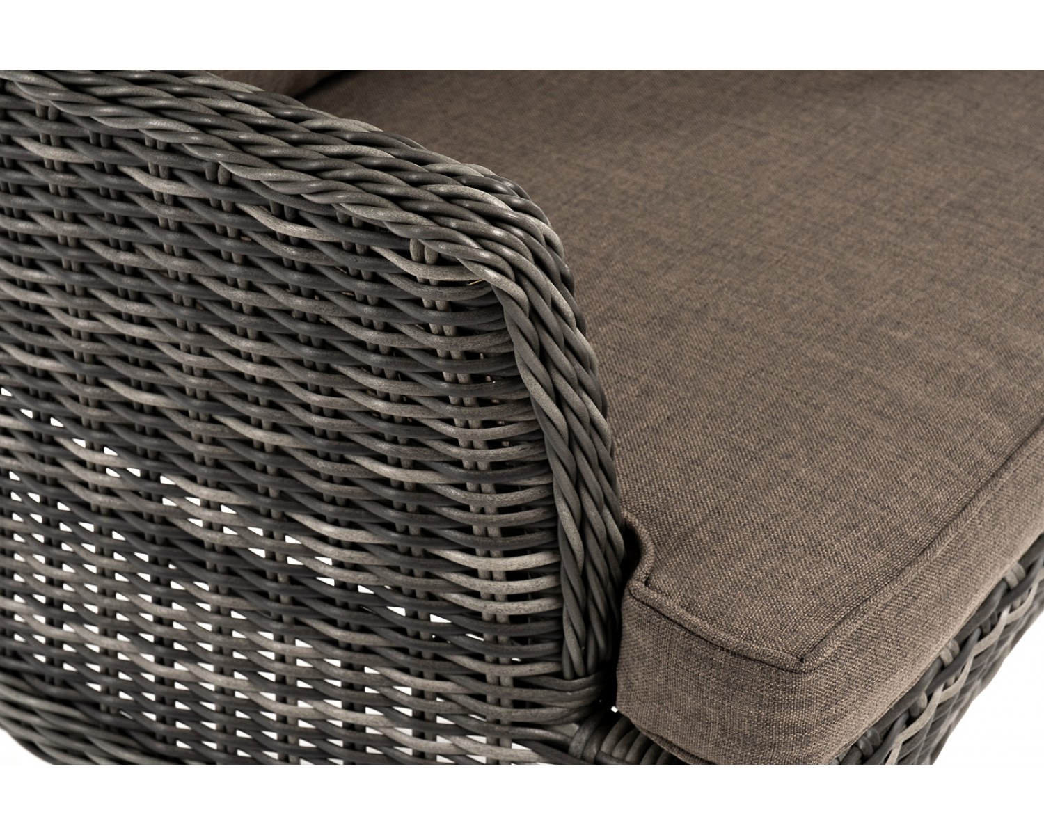 "Алиса" кресло плетеное, цвет графит с подушками