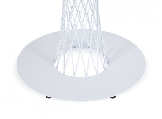 "Диего" обеденный стол из HPL круглый Ø100см, цвет "дуб", каркас белый