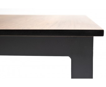 "Канны" журнальный столик из HPL 90х60, H40, каркас темно-серый (RAL 7024), цвет столешницы "дуб"
