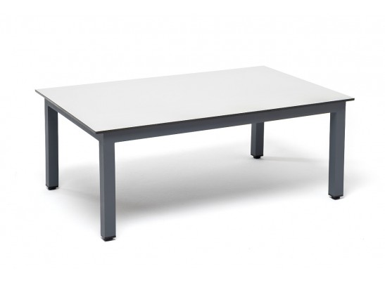 "Канны" журнальный столик из HPL 90х60, H40, каркас темно-серый (RAL 7024), цвет столешницы "молочный"