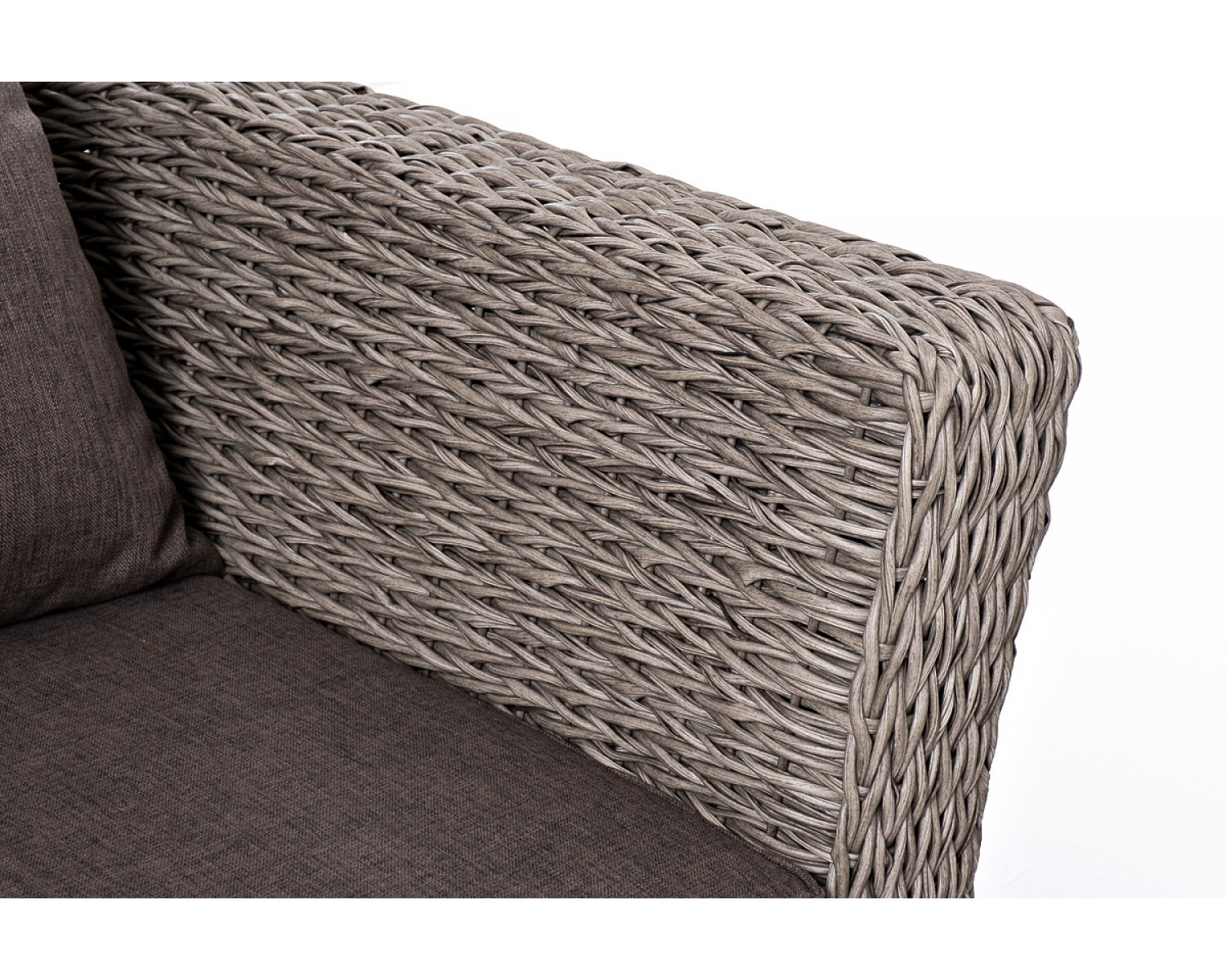 "Капучино Сингл" лаунж-зона из искусственного ротанга (гиацинт), цвет серый