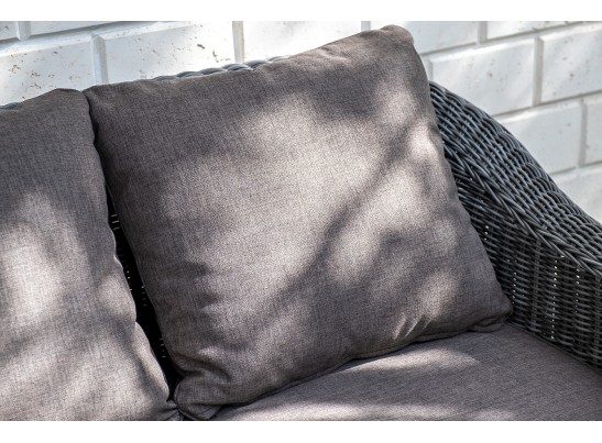 "Кон Панна" диван из искусственного ротанга двухместный, цвет графит