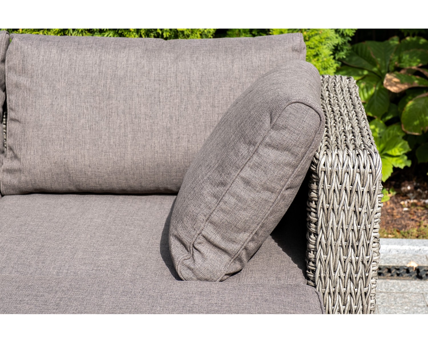 "Лунго" модуль диванный угловой с подушками, цвет серый (гиацинт)