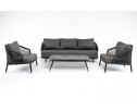 "Верона" лаунж-зона 5-местная плетеная из роупа (веревки), каркас алюминиевый темно-серый, роуп темно-серый