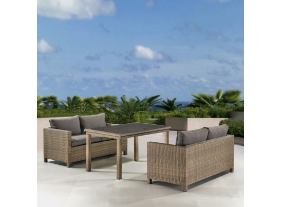 Комплект плетеной мебели T256B/S59B-W65 Light brown