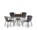 Комплект плетеной мебели T282ANT/Y137C-W53 Brown (4+1)