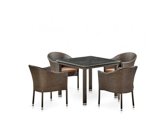 Комплект плетеной мебели T257A/Y350A-W53 Brown 4Pcs