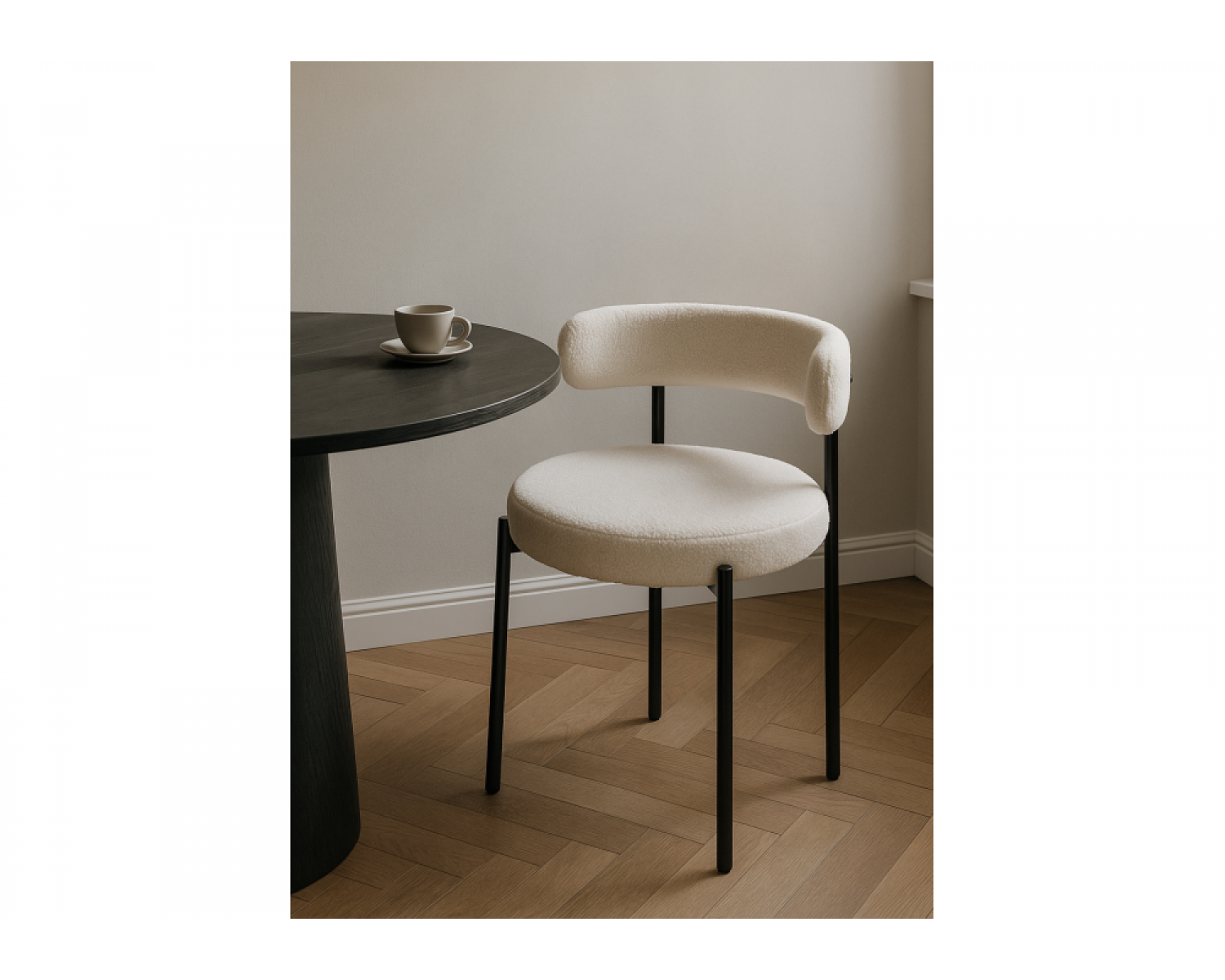 Стул на металлокаркасе Rudi white / black
