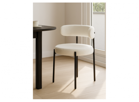 Стул на металлокаркасе Rudi white / black