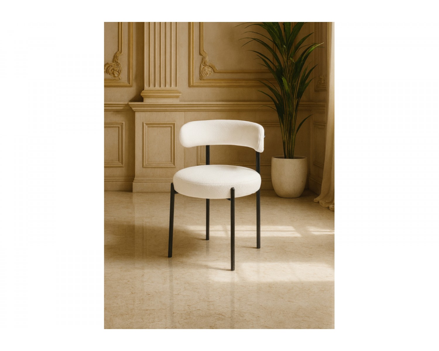 Стул на металлокаркасе Rudi white / black