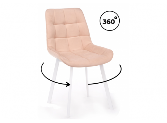 Стул на металлокаркасе Челси 360 П бежевый (zd 210) / белый