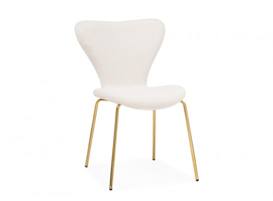 Стул на металлокаркасе Solo white / gold