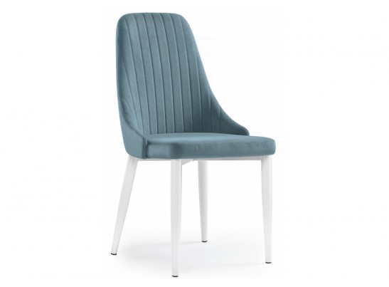Стул на металлокаркасе Kora light blue / white