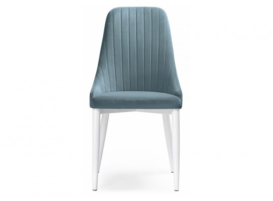 Стул на металлокаркасе Kora light blue / white