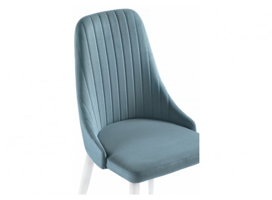 Стул на металлокаркасе Kora light blue / white