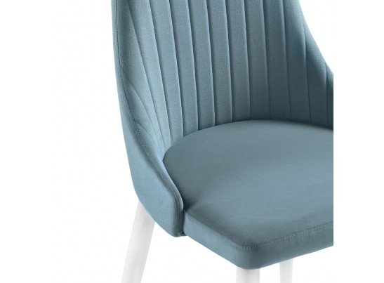 Стул на металлокаркасе Kora light blue / white