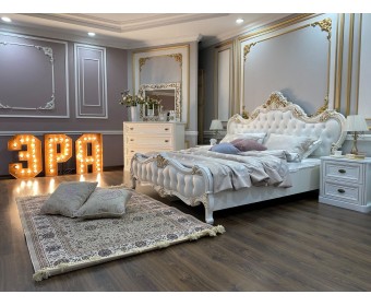 Кровать Натали 180х200 см белый глянец