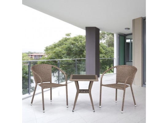 Комплект плетеной мебели из искусственного ротангаT25B/Y137C-W56 Light brown 2Pcs
