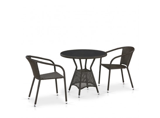 Комплект плетеной мебели из искусственного ротанга T707ANS/Y137C-W53 2Pcs Brown