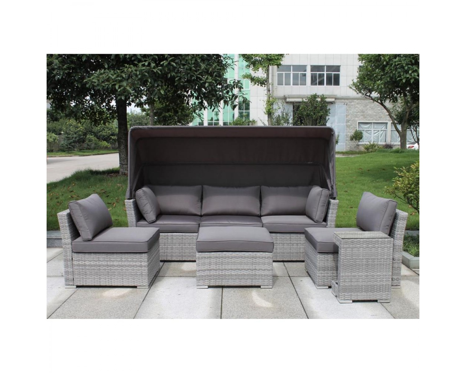 Диван-трансформер из искусственного ротанга AFM-320G Grey