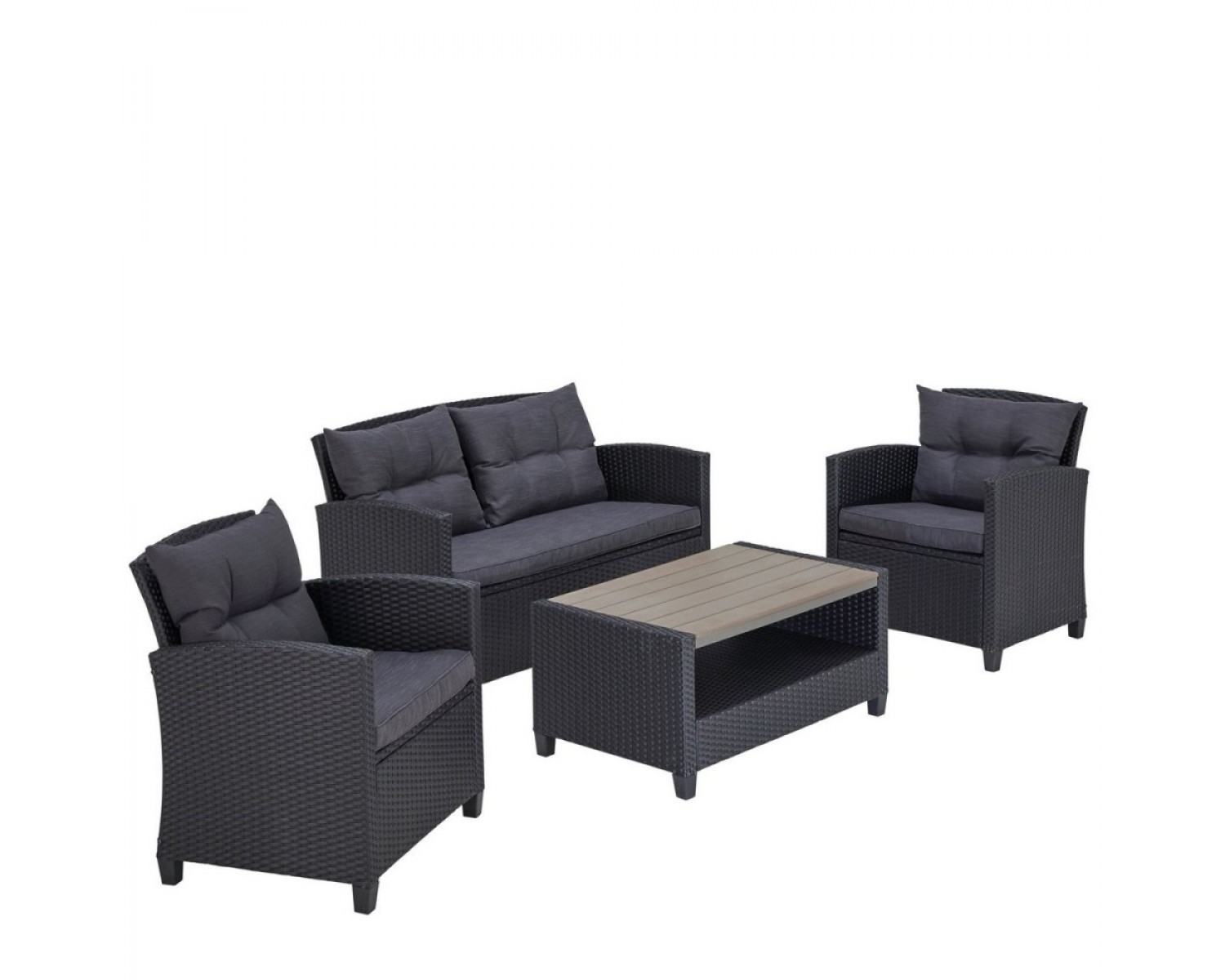 Плетеный комплект мебелис диваном AFM-804G Dark Grey