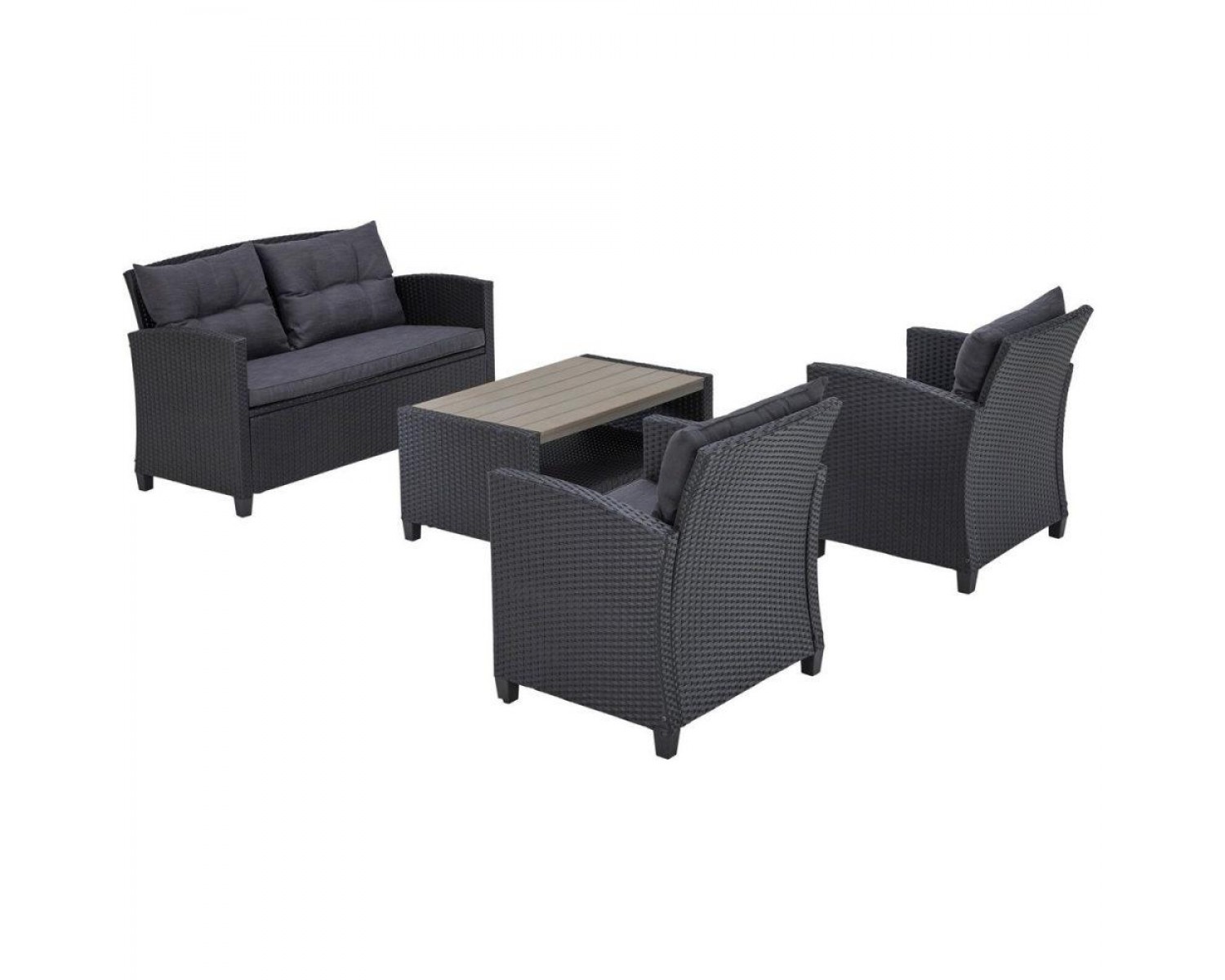 Плетеный комплект мебелис диваном AFM-804G Dark Grey