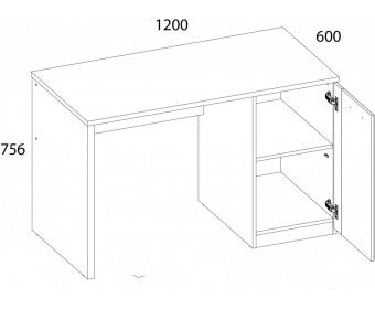 DOORSET, Стол письменный 120 1D. Цвет ДУБ НАВАРРА