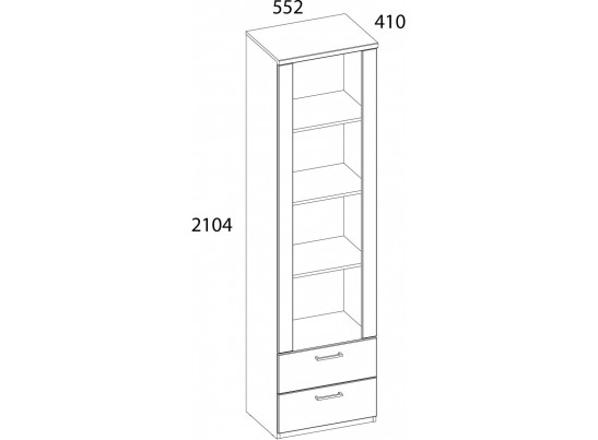 DOORSET, Шкаф открытый 2S4N. Цвет ДУБ НАВАРРА