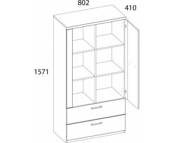 DOORSET, Шкаф 1D2S3N. Цвет ДУБ НАВАРРА