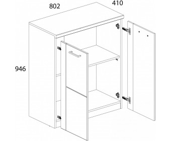 DOORSET, Тумба 2D. Цвет ДУБ НАВАРРА