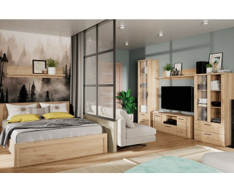 DOORSET, Кровать 140 с подъемником. Цвет ДУБ НАВАРРА