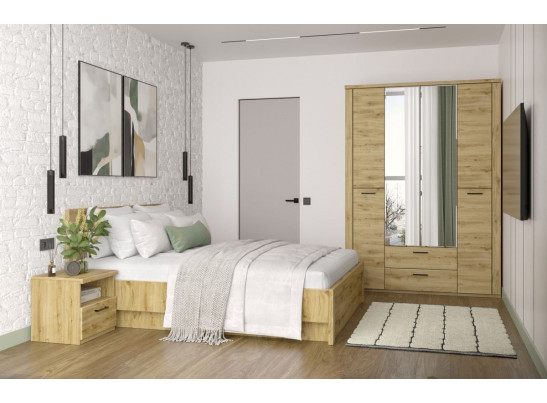 DOORSET, Кровать 160 с подъемником. Цвет ДУБ НАВАРРА