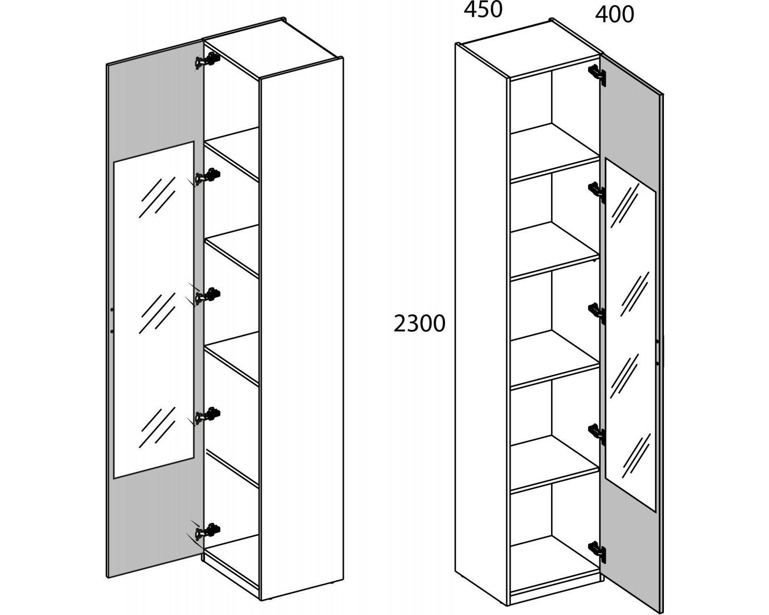 MODERN, Шкаф 1D/45 Z. Цвет ПЕРСИДСКИЙ ЖЕМЧУГ