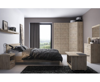 Кровать 160, OSKAR , цвет дуб Санремо