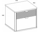 SIMPLE, Тумба прикроватная 2S. Цвет БЕЛЫЙ / МОНТЕ / ДЖЕЛАТО