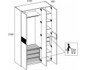SIMPLE, Шкаф 3DG Z. Цвет БЕЛЫЙ / МОНТЕ / ДЖЕЛАТО