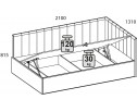 Кровать SINGLE 120 угловая с подъемником. Цвет SIMPLE 42