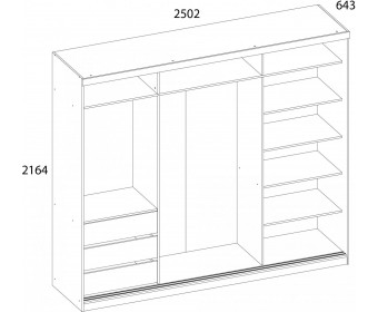 LYON, Шкаф 250 (II). Цвет БЕЛЫЙ