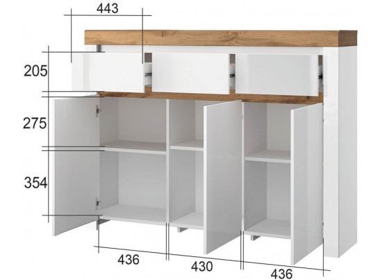 Тумба 3D3S, TAURUS, цвет белый\дуб вотан