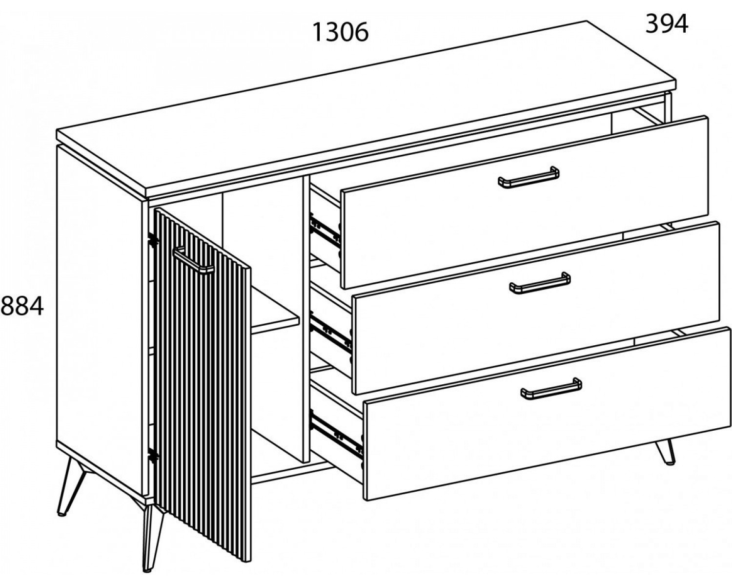 VINATI, Тумба 1D3S. Цвет ПЕРСИДСКИЙ ЖЕМЧУГ/ АМАРОК