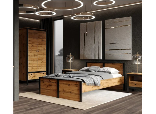 Кровать Лофт дуб вотан LOZ120х200